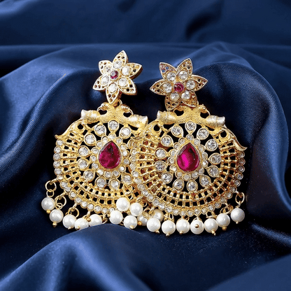 "✨ Blossom Royale™ – Premium Gold-Plated Kundan Earrings